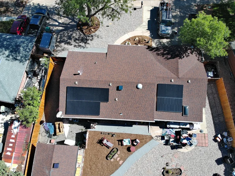 Actual Eclipse drone documentation of a residential roof and solar arrays